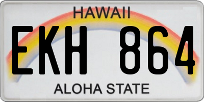 HI license plate EKH864