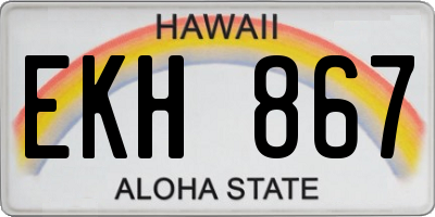 HI license plate EKH867