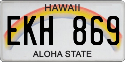 HI license plate EKH869