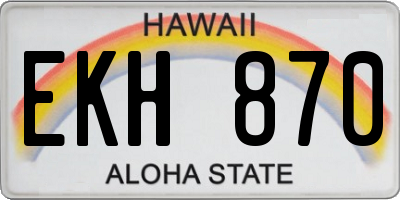HI license plate EKH870