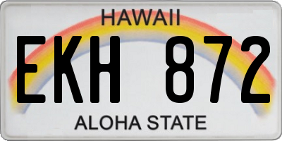 HI license plate EKH872
