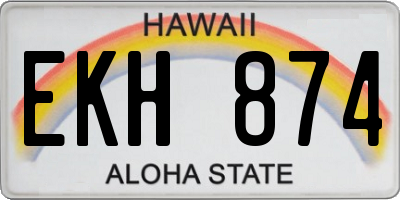 HI license plate EKH874