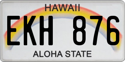 HI license plate EKH876
