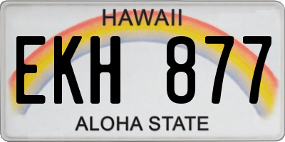 HI license plate EKH877