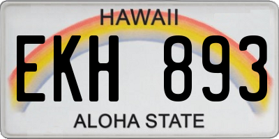 HI license plate EKH893