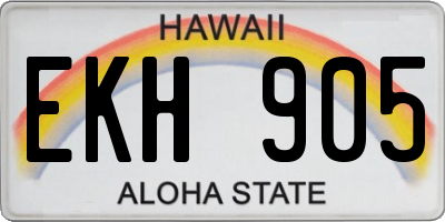 HI license plate EKH905
