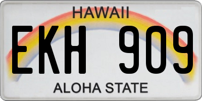 HI license plate EKH909