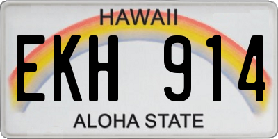 HI license plate EKH914
