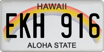 HI license plate EKH916
