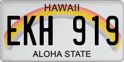 HI license plate EKH919