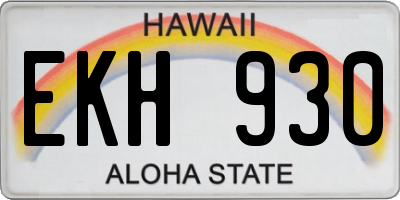 HI license plate EKH930