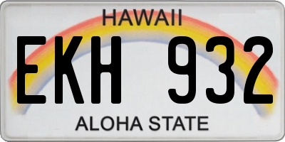 HI license plate EKH932