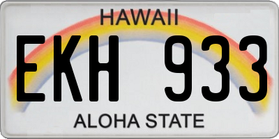 HI license plate EKH933