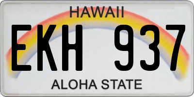 HI license plate EKH937