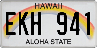 HI license plate EKH941