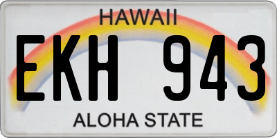 HI license plate EKH943