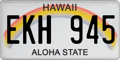 HI license plate EKH945