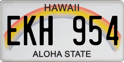 HI license plate EKH954