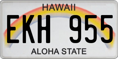 HI license plate EKH955