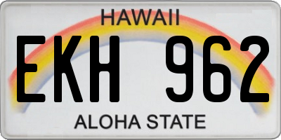 HI license plate EKH962