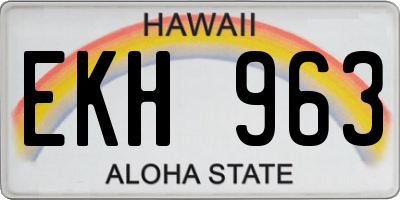 HI license plate EKH963