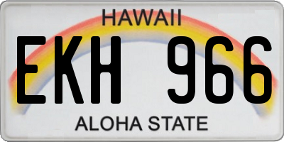 HI license plate EKH966