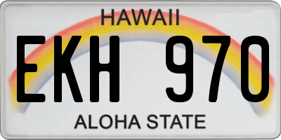 HI license plate EKH970