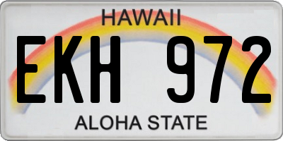 HI license plate EKH972