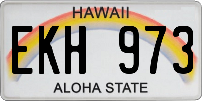 HI license plate EKH973