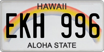 HI license plate EKH996