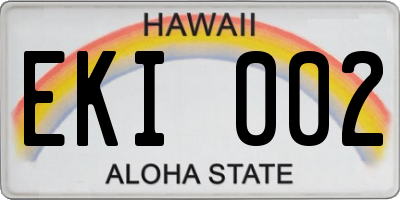 HI license plate EKI002