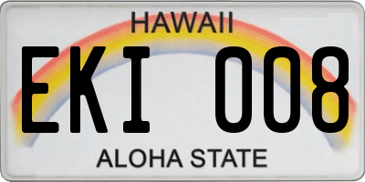 HI license plate EKI008