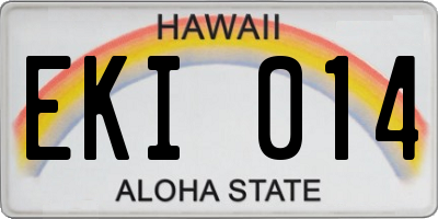 HI license plate EKI014