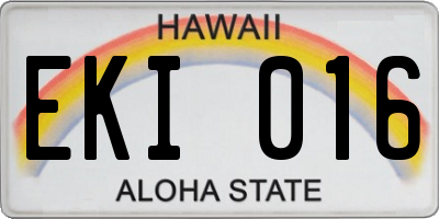 HI license plate EKI016