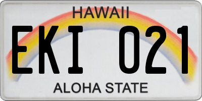 HI license plate EKI021