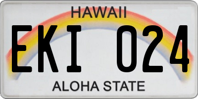 HI license plate EKI024