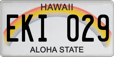 HI license plate EKI029