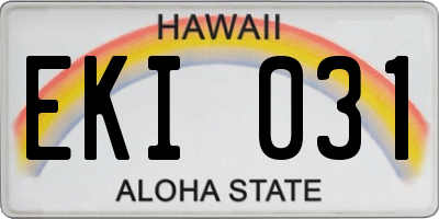 HI license plate EKI031