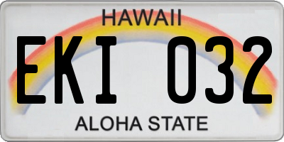 HI license plate EKI032