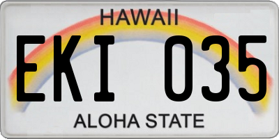 HI license plate EKI035