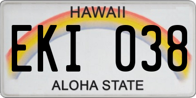 HI license plate EKI038