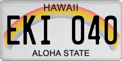 HI license plate EKI040