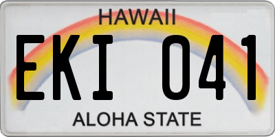 HI license plate EKI041