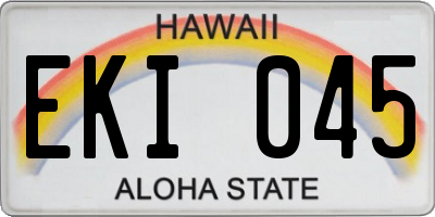 HI license plate EKI045