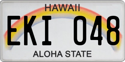 HI license plate EKI048