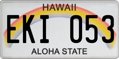 HI license plate EKI053