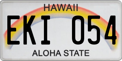 HI license plate EKI054