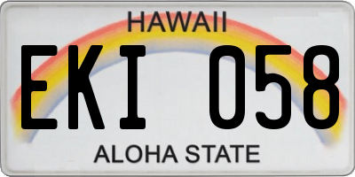 HI license plate EKI058