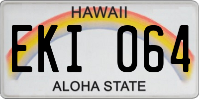 HI license plate EKI064