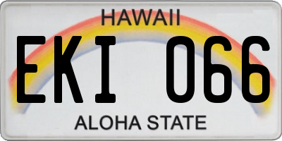 HI license plate EKI066
